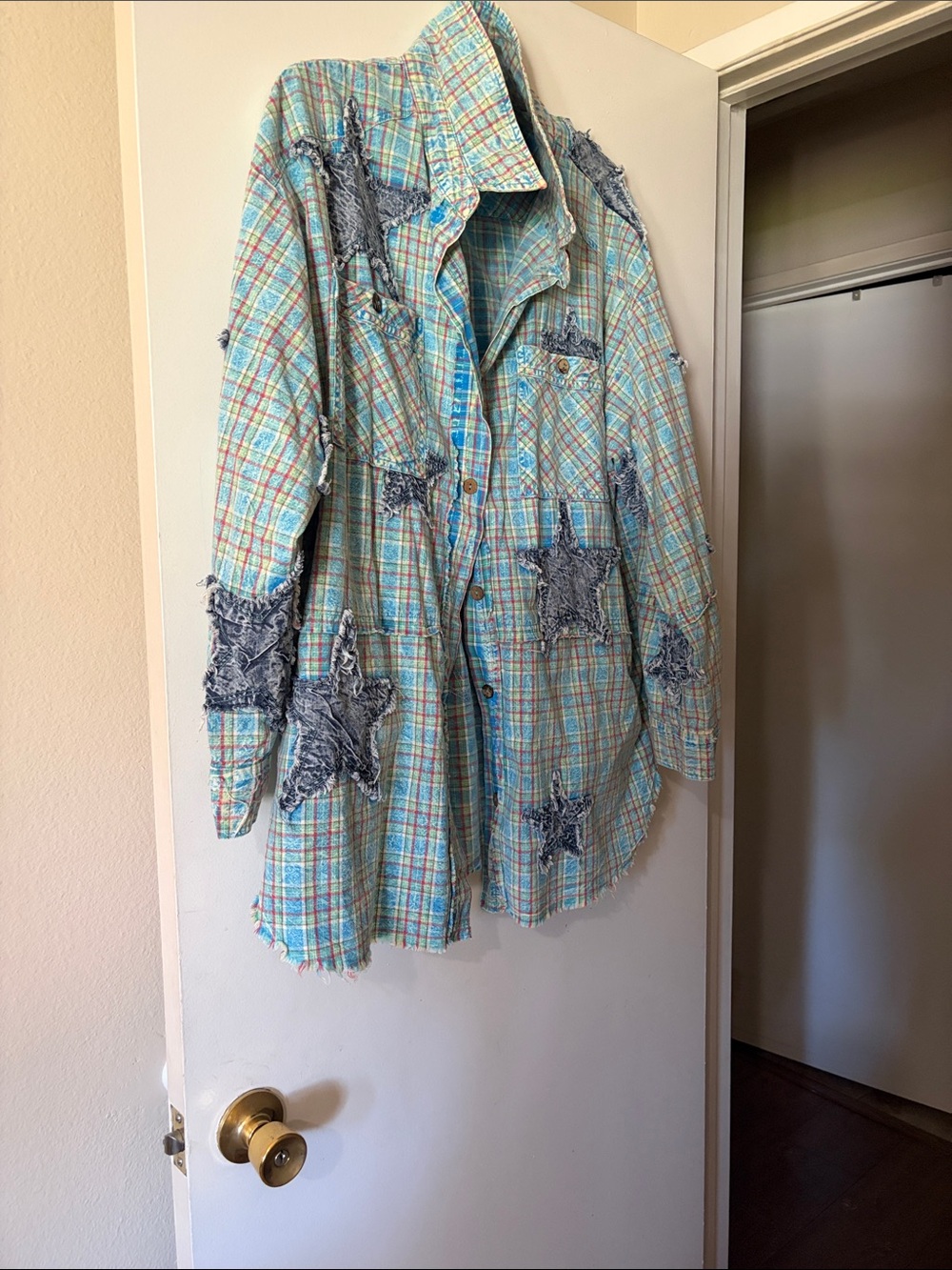 Oversized patchwork Oli and Hali flannel shirt never worn